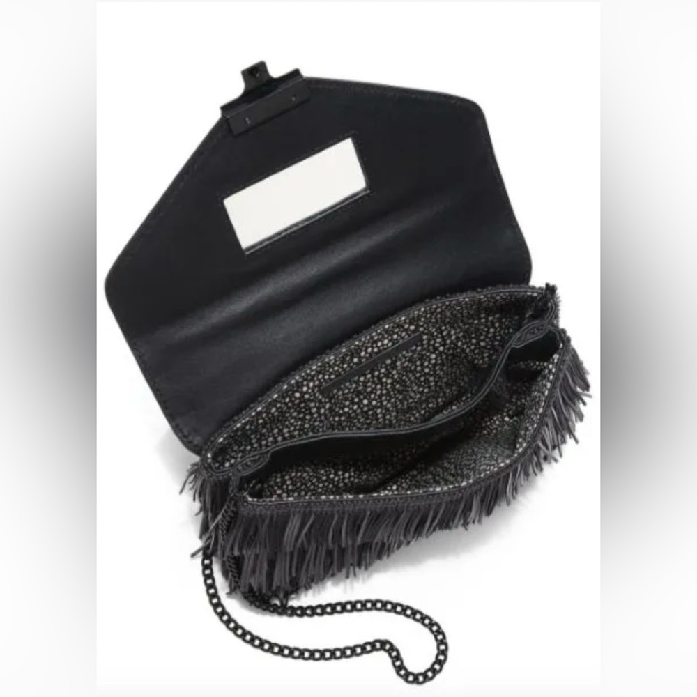 Pre-Loved Loeffler Randall Leather Fringe Crossbody Bag in Black! - Picture 8 of 8